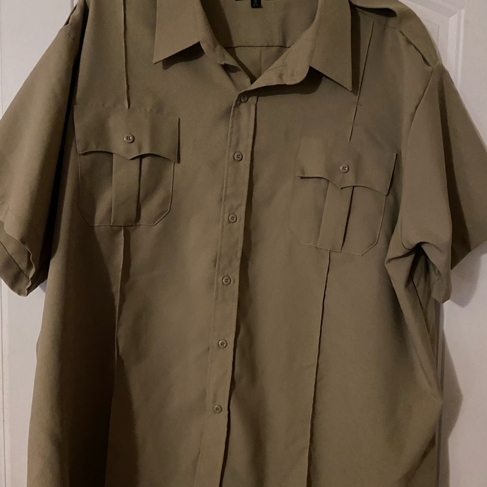 Men's Tact Squad Tan Uniforms Short Sleeve Shirt 5XLT NWOT